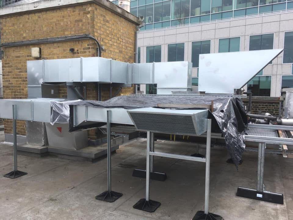 Rooftop ventilation plant and ductwork